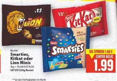 Nestlé Smarties Kitkat Oder Lion Minis Angebot bei E Center