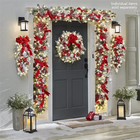 The Cordless Prelit Red And White Holiday Trim Hammacher Schlemmer