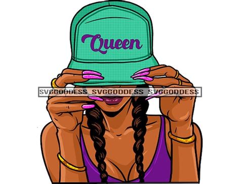 Wall Hangings Home Decor Afro Woman Wearing Baseball Cap Hat Fashion