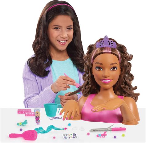 Buy Barbie Unicorn Party 27 Piece Deluxe Styling Head Brown Hair