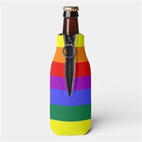 Personalized Gay Pride Rainbow Flag Bottle Cooler Zazzle