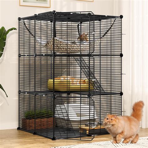 YITAHOME Outdoor Cat Cage 3 Tier Cat Enclosure DIY Cat Playpen Cat