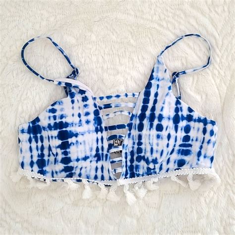 Cupshe Swim Cupshe Tie Dye Blue Bikini Set Poshmark