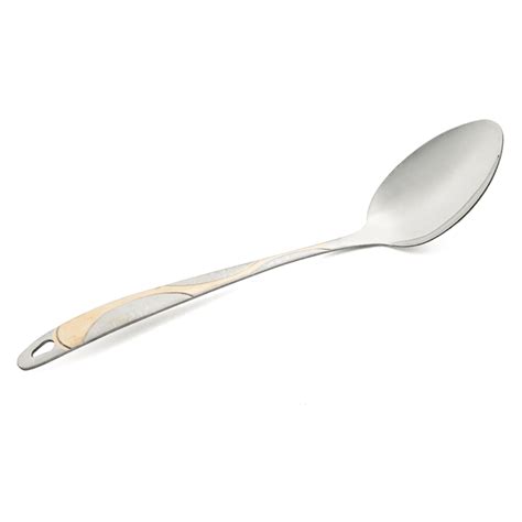 Vague Stainless Steel Serving Spoon 28 Cm Gold Silver Stainless Steel