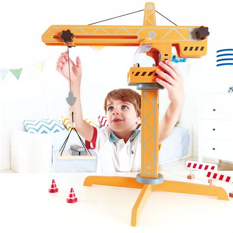 Hape Playscapes Toddler Kids Wooden Toy Construction Site Crane Lift