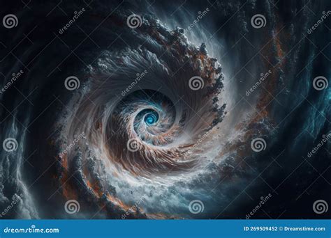 View of a Cyclone Eye from Space. Giant Hurricane Background Stock ...