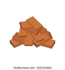 Building Material Heaps Set Bricks Sand Stock Vector Royalty Free