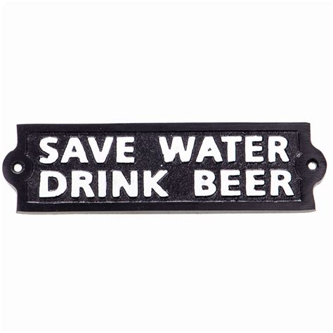 Metalowa Tablica Szyld Z Napisem SAVE WATER DRINK BEER Sklep