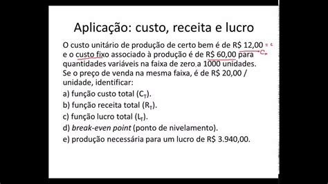 Custo Receita E Lucro Aplica O Youtube