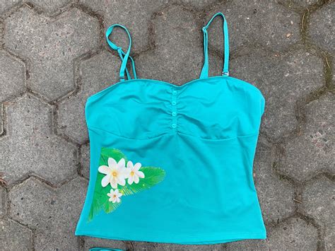 Vintage Bikini Set S Tankini Print Flower Tropical Bikini Etsy UK