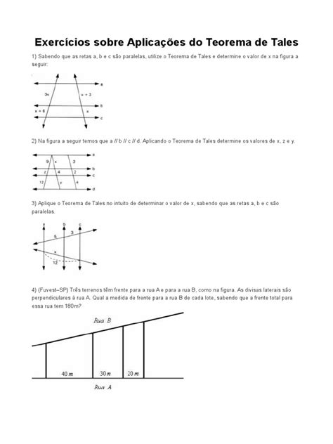 Pdf Exerc Cios Sobre Aplica Es Do Teorema De Tales Dokumen Tips