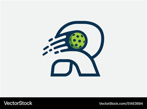 Pickleball Logo With A Combination Of Letter R Vector Image