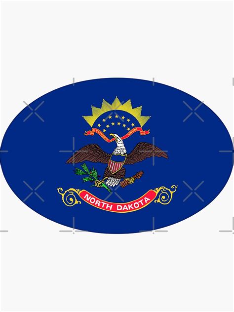 North Dakota Nd State Flag — Oval Decal Sticker For Sale By Chgt