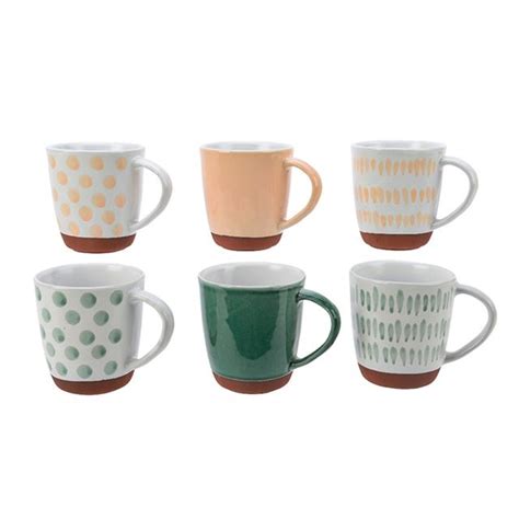 Terracotta Mugs Green Or Peach Cb Gold
