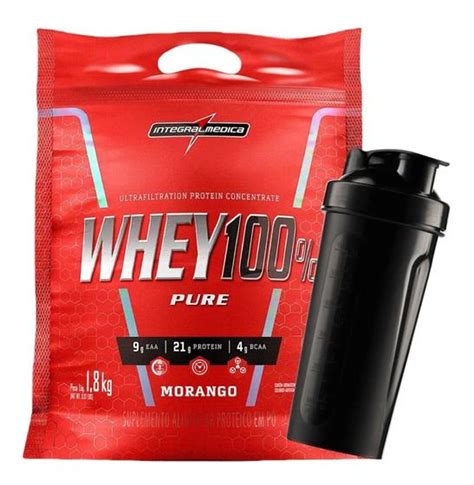 Whey 100 Pure 1 8kg Integral Médica Coqueteleira Boll C Mola