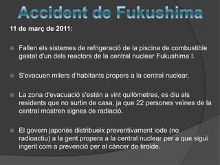 Accident de fukushima. causes i efectes. | PPT