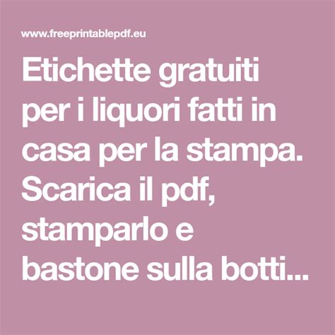 Etichette Gratuiti Per I Liquori Fatti In Casa Per La Stampa Scarica