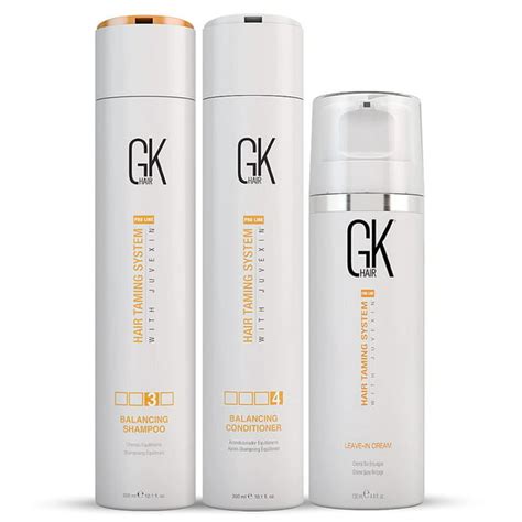 Gk Hair Global Keratin Balancing Shampoo And Conditioner 300ml Set And Leave In Conditioner Cream