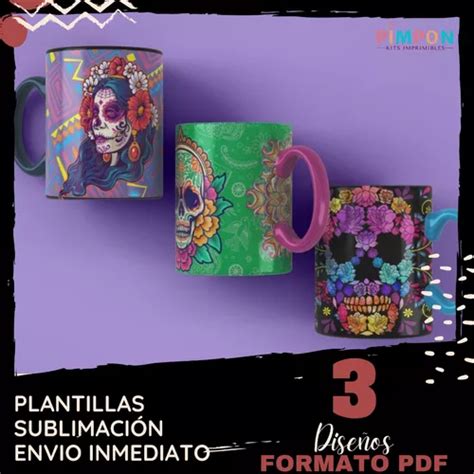 Plantillas Para Sublimar Tazas Calaveras Pimpon