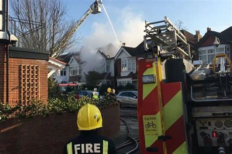 House Destroyed As More Than Firefighters Tackle Fire In West Ealing