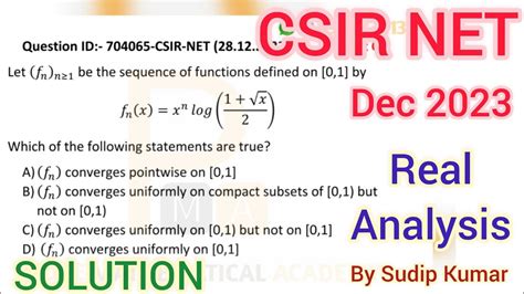 Csir Net December 2023 Real Analysis Part C Solution Csir Net Dec