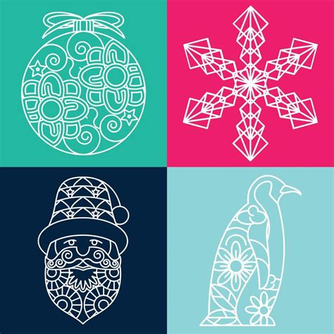 Christmas Line Art Vector illustrations 23025791 Vector Art at Vecteezy