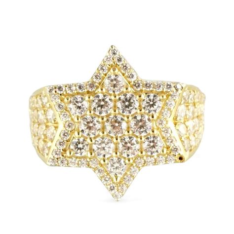 14k Yellow Gold Zircon Star Ring - Grimal Jewelry