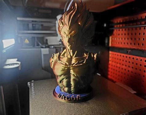 Dragon Ball Z D Printed Multicolor Vegeta Bust Saiyan Prince Showcase