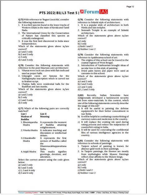 Forum Ias Prelims Test Series 26 To 30 English Medium 2022