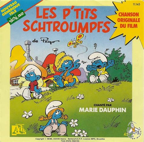 Disque Séries TV et Dessins Animés Les p tits schtroumpfs chanson originale du film sans marie