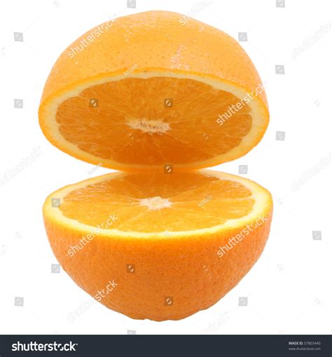 Orange Cut Half Isolated On White Stock Photo Edit Now 57803440