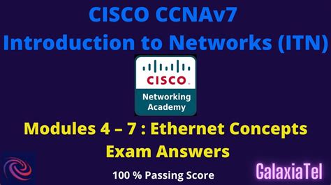 CCNA 1 V7 Modules 4 7 Ethernet Concepts Exam Answers YouTube