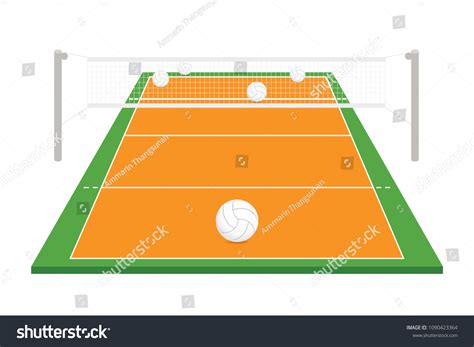 Volleyball Court Vector Illustration Royalty Free Stock Vector