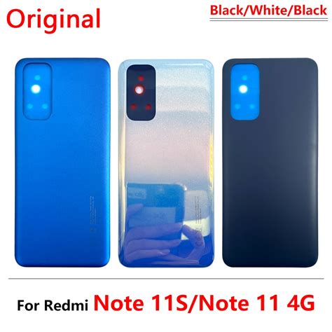 10pcs Original For Xiaomi Redmi Note 11 11s Back Cover Glass Rear Door Housing Case With Camera