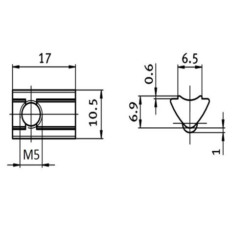 Tuerca Corredera Insertable Tipo I Ran 6 M5 MOTEDIS