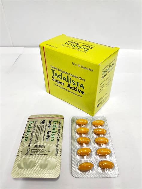 Tadalista Super Active 20 Mg Capsules Tadalafil Soft Gelatin Capsules