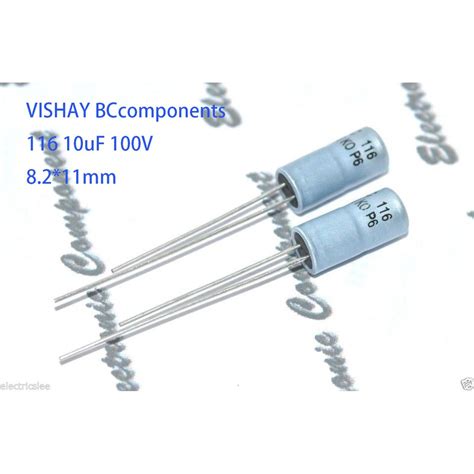 VISHAY BC 116 10uF 100V 8 2 11mm 腳距5mm 耐溫105度 立式電解電容 x1個 蝦皮購物