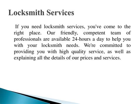 Ppt Locksmith Services Powerpoint Presentation Free Download Id