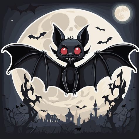 Chauve Souris Vampire Au Clair De Lune Vecteur Premium