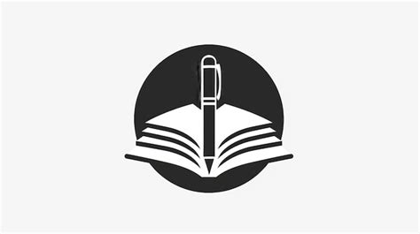 Logo Of A Pen On Top Of An Open Book Symbolizing Writing And Knowledge