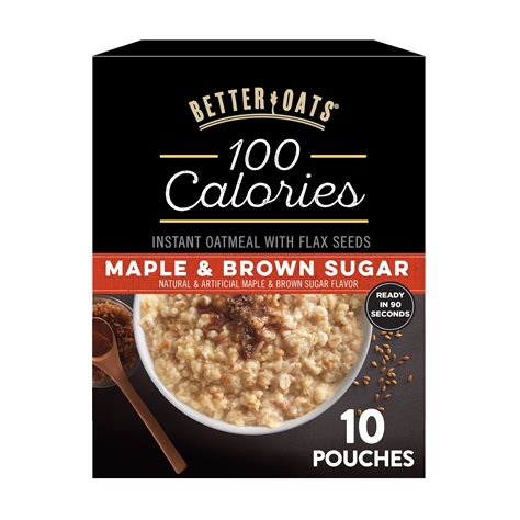 Better Oats Instant Oatmeal Maple Brown Sugar 100 Calorie Pack 10