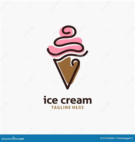 Ice cream cone logo design stock vector. Illustration of line - 274735895