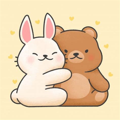 Hug Cartoon Teddy Bear Cartoon Cartoon Bunny Cartoon Drawings Cute