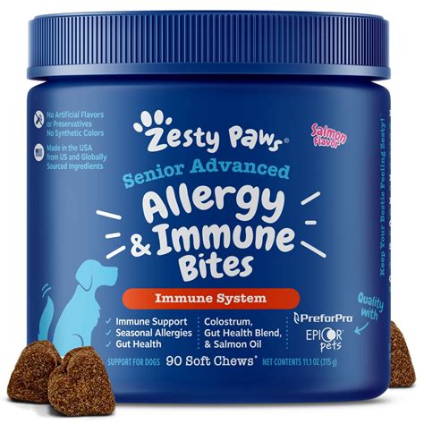 Zesty Paws Senior Advanced Allergy And Immune Bites For Senior Dogs