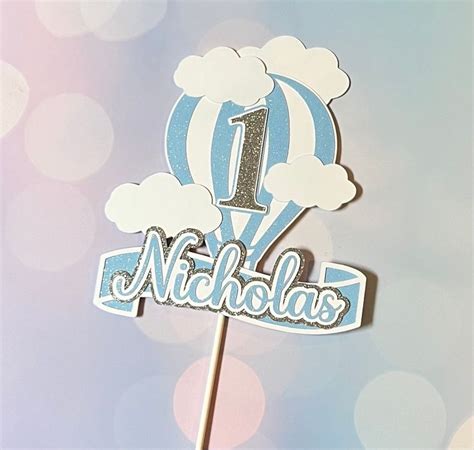 Personalized Hot Air Balloon Cake Topper More Colors Etsy Hot Air Balloon Cake Cake Toppers