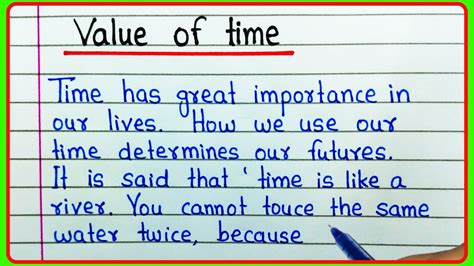 Essay On Value Of Time In English Writing Value Of Time Paragraph