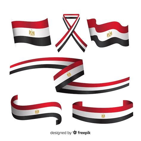 Premium Vector | Egyptian flag collection with flat design