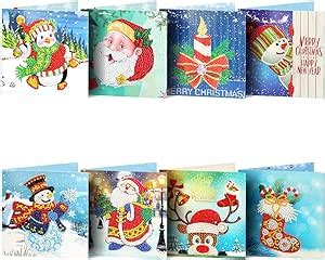 Yobeyi Packs Diamond Painting Christmas Cards By Numbers Christmas