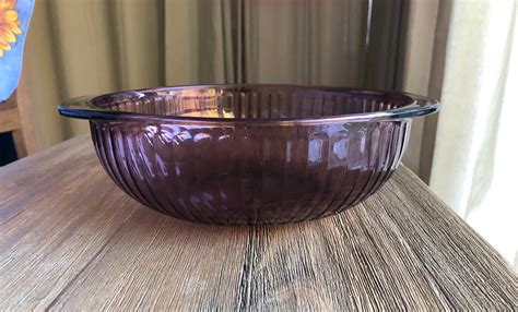 Vintage Ribbed Cranberry Pyrex Bowl Etsy