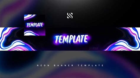 Free Gfx: Neon Youtube Banner Template (+Tutorial) – Photoshop 2018 regarding Yt Banner Template ...